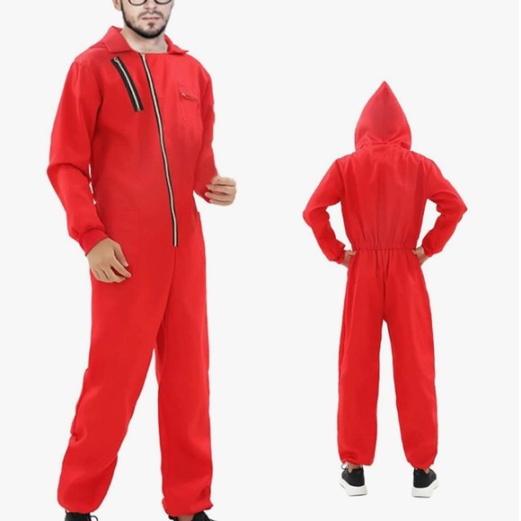 Other - Halloween Jumpsuit Heist set with mask, unisex. Size:S/M